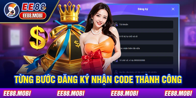 Từng bước đăng ký nhận code thành công Từng bước đăng ký nhận code thành công